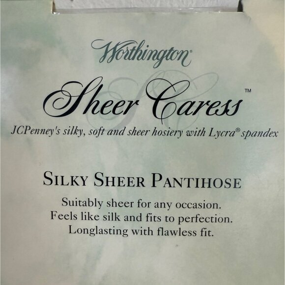 Worthington Control Top Silky Sheer Pantyhose VTG Color Sable Sandalfoot Size M - Picture 5 of 9